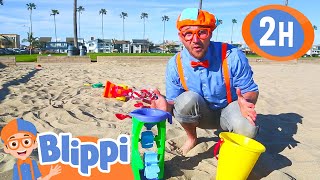 Learn Colors and Counting at a Beach  Blippi  Kids Playground  Educational Videos for Kids [upl. by Wilona465]