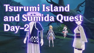 Tsurumi Island and a Quest from NPC Sumida  Day 2  Genshin Impact [upl. by Warfourd]