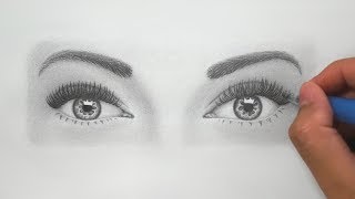 How to Draw Realistic Eyes for BEGINNERS  Super Detailed Instructions [upl. by Ahsinrats]