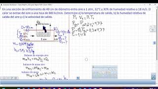 Psicrometria Enfriamento del aire a Presión 1atm 32C [upl. by Felton]