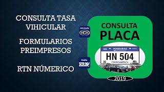 📌Consulta Tasa Vehicular Honduras Consulta Placa Hn [upl. by Malinin252]