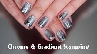 Chrome and Gradient Stamping  Хром и градиентный стемпинг [upl. by Bowen]