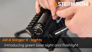 Steambow’s offers two lasers and two flashlights learn how they can mount to your AR6 Stinger II [upl. by Feerahs]