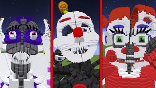 ALL FNAF Sister Location ADDON Jumpscares in Minecraft PE [upl. by Toinette]