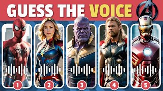 Guess The AVENGERS Character By Voice  Guess The Voice Quiz  Spiderman Ironman Thor Marvel [upl. by Bysshe]