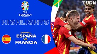 HIGHLIGHTS  España vs Francia  UEFA EURO 2024  Semis  TUDN [upl. by Suolhcin889]