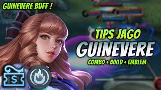 CARA MAIN GUINEVERE BUFF  BUILD amp EMBLEM GUINEVERE TERSAKIT 2023   GUINEVERE EXP LANE GAMEPLAY [upl. by Sinned]