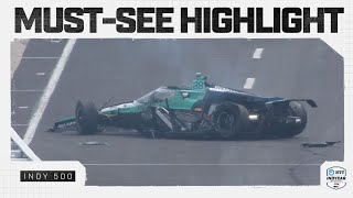 Marcus Ericsson goes for wild ride in Indy 500 practice crash  INDYCAR [upl. by Sivie]