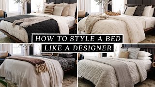 HOW TO STYLE A BED LIKE A DESIGNER 🛏️ Budget Friendly  Easy to Recreate 4 DIY Bed Ideas [upl. by Lennard]