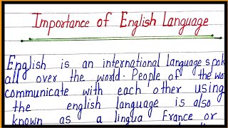 essay on importance of english language [upl. by Ifok]