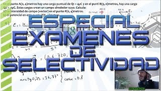 Exámenes resueltos de selectividad  Campo eléctrico  Electroestática 3 [upl. by Adnoel39]