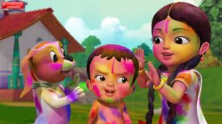 Holi Kids Song  Telugu Rhymes for Children  Infobells [upl. by Akiemahs]