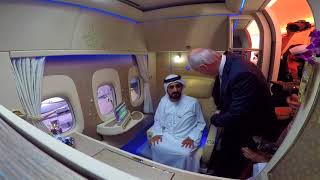 HH Sheikh Mohammed bin Rashid Al Maktoum visits New Emirates First Class Private Suite [upl. by Koenig]