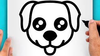 DISEGNI FACILI COME DISEGNARE UN CANE KAWAII VIDEO DI DISEGNI [upl. by Grizel204]