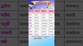 बालक शब्दरूप Balak Shabd Roop sanskrit sanskritgrammar sanskritvyakaran shabdroop sanskritclass [upl. by Evad510]