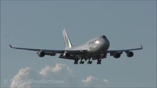 Wamos Boeing 747 landing runway 14 at ZRH with live ATC [upl. by Oicnedurp682]