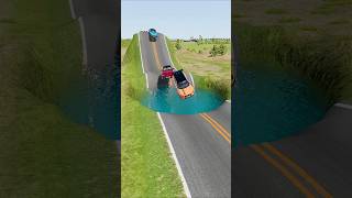 Cars vs Big Water Pit  BeamNGDrive [upl. by Panther]