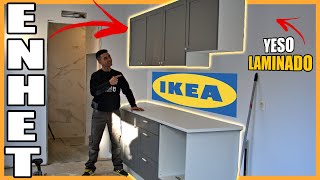 🔶Como MONTAR COCINA IKEA ENHET🔶 Sobre PARED de YESO LAMINADO [upl. by Nirrac]