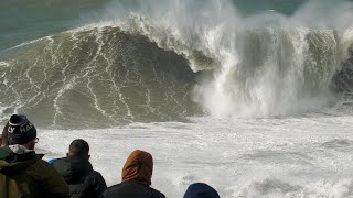 The Giant Waves of Nazaré in Portugal  25 Meters [upl. by Hepsoj]