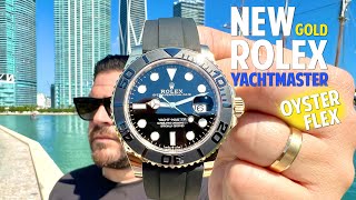 New YELLOW Gold Rolex Yachtmaster 42  Ultimate Oyster Flex Model [upl. by Snevets945]