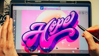 Digital Hand Lettering Timelapse  Hope [upl. by Hilbert]