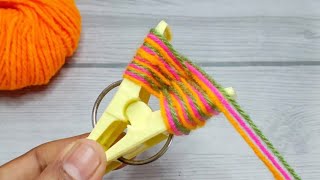 Amazing 3 Beautiful Woolen Yarn Flower making ideas with Cloth Pin  Easy Sewing Hack [upl. by Walther]