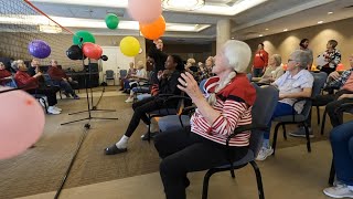 Volleyball Players Bring Spike of Cheer to Golden Valley Seniors [upl. by Adnarem]