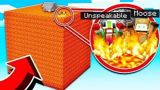 SURVIVING ON A LAVA CUBE IN MINECRAFT WITH UNSPEAKABLEGAMING [upl. by Anoved]