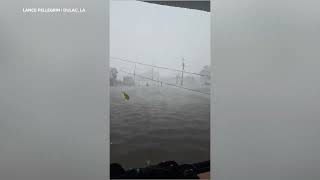 Storm surge in Dulac LA after Hurricane Francine makes landfall [upl. by Hound146]