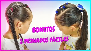 2 peinados fáciles y lindos para niñas  cute hairstyles for kid [upl. by Gerdeen]