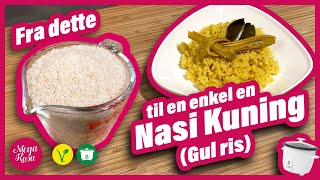 GRUNNLEGGENDE Lag enkelt gul ris Nasi Kuning med en riskoker [upl. by Ydor163]