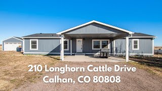 Almost 5 Acre Contemporary Home Near Schriever AFB 210 Longhorn Cattle Drive Calhan CO 80808 [upl. by Tram]