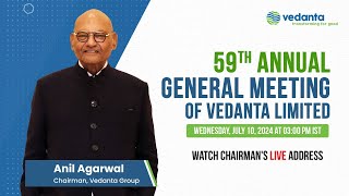 Chairman Anil Agarwal addresses the 59th Annual General Meeting of Vedanta Limited [upl. by Nyberg]