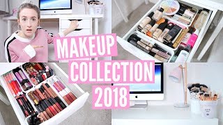 MAKEUP COLLECTION amp STORAGE 2018  Sophie Louise [upl. by Souvaine447]