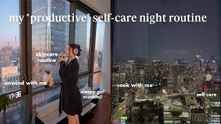 PRODUCTIVE amp COZY NIGHT ROUTINE🌙 living alone self care cook with me amp decorating my apt [upl. by Assetak]