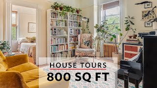 House Tours A Couples 800 Sq Ft Apartment in Brooklyn New York [upl. by Nylikcaj]