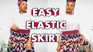 SEW AN EXPOSED ELASTIC GATHERED SKIRT EASY DIY STYLISH ELASTIC SKIRT TUTORIAL [upl. by Yrogiarc203]