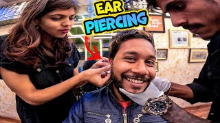 I got My First GUN Ear Piercing at Ranchis Best Tattoo Shop [upl. by May]