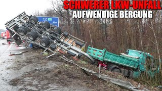 SCHWERER LKWUNFALL AUF DER A3  Umfangreiche amp mehrstündige Bergung des verunglückten Lastwagen [upl. by Nhabois260]