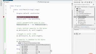 Net 45 Streaming Tutorial 86  Demo MemoryStream [upl. by Javler]