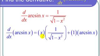 Finding a Derivative Involving Arcsinx [upl. by Francene417]