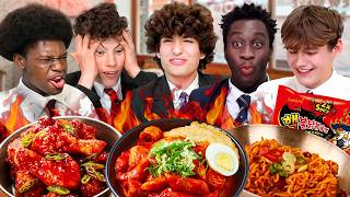 British Highschoolers try Korean Food for the first time [upl. by Adnaram89]