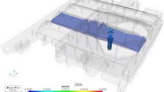 SMARTFIRE V41 simulation of fire in a large airport terminal [upl. by Ridglea415]