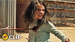 Laura vs Reavers  Fight Scene  Logan 2017 Movie Clip HD 4K [upl. by Irmo]