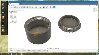 Fusion 360 Container with Lid and MaleFemale threads with custom tolerances [upl. by Niuqauj]