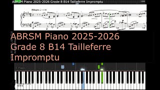 ABRSM Piano 2025 2026 Grade 8 B14 Tailleferre Impromptu [upl. by Newsom]