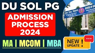 SOL PG Admission Process 2024  du sol Pg Admission Form 2024  Sol pg admission Last Date 2024 [upl. by Kassie]