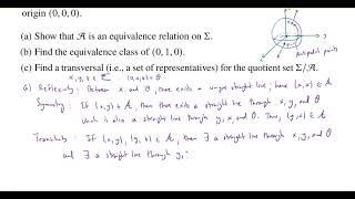 Equivalence Relation given by Antipodal Points on a Sphere Superquiz 3 Problem 12 [upl. by Donelu717]