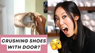 DESTROYING a CUSTOM POINTE SHOE pointe shoe fitter reacts to Scout Forsythe [upl. by Trescha]