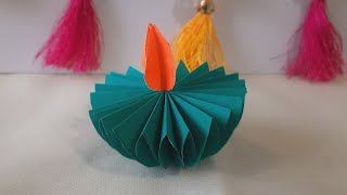 DIY paper diya forr diwali decoration diyfestivedecor diydiwalidecor handmadediwalidecor [upl. by Enilraep741]